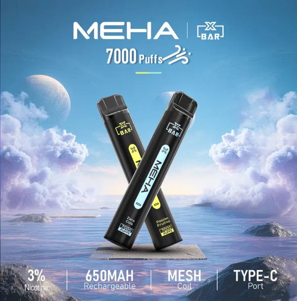 MEHA 魅嗨小黑條 7000口電子煙主機 ｜ 戶外野餐休憩隨手滿足 ｜ 恆定輸出確保始終如一的溫潤喉韻
