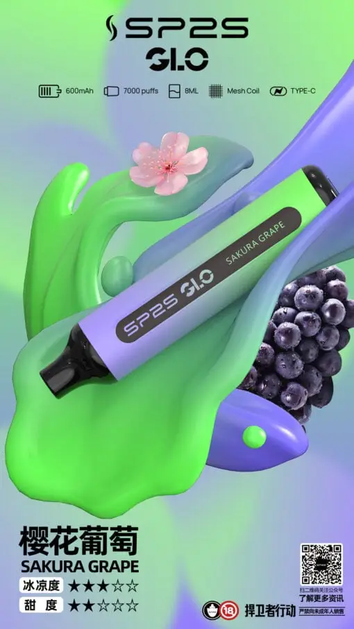 SP2S GLO 7000 型電子煙 ｜ 居家深夜放鬆休閒時刻 ｜ 呈現純粹且無負擔享受專屬的片刻寧靜