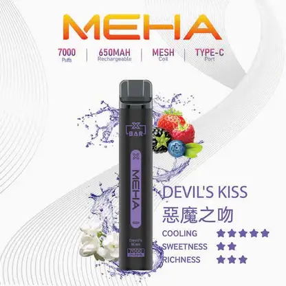 MEHA 魅嗨小黑條 7000口電子煙主機 ｜ 戶外野餐休憩隨手滿足 ｜ 恆定輸出確保始終如一的溫潤喉韻