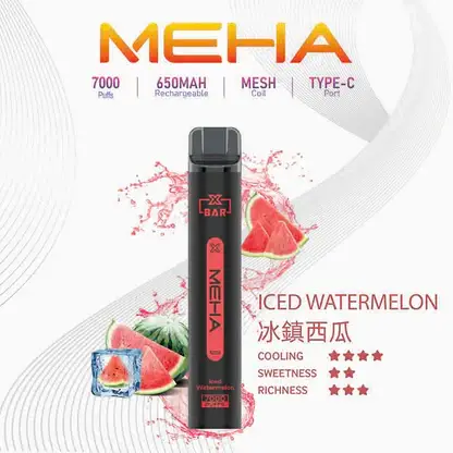 MEHA 魅嗨小黑條 7000口電子煙主機 ｜ 戶外野餐休憩隨手滿足 ｜ 恆定輸出確保始終如一的溫潤喉韻