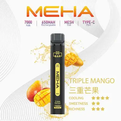 MEHA 魅嗨小黑條 7000口電子煙主機 ｜ 戶外野餐休憩隨手滿足 ｜ 恆定輸出確保始終如一的溫潤喉韻