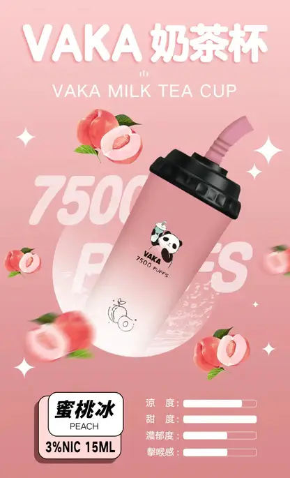 VAKA 奶茶杯 7500 電子煙 ｜ 戶外野餐展現 Q 萌風格 ｜ 穩健電力核心確保持續輸出溫潤喉韻與純粹低負擔感