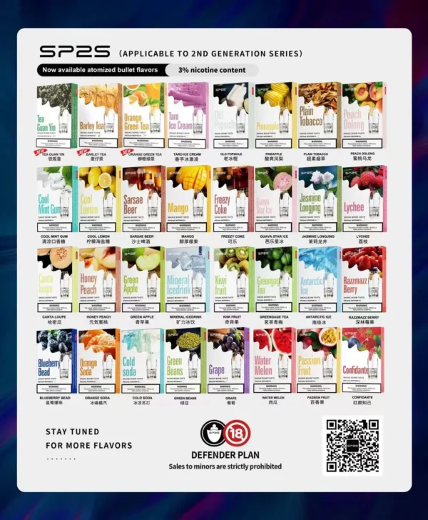 sp2s通用煙彈.webp SP2S 一代霧化替換彈|社交聚會應酬|展現精緻飽滿煙霧密度與穩定回壓觸感
