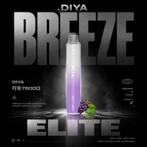 DIYA 叮啞 7500 口拋棄式電子煙 ｜ 居家潮流休閒聚會 ｜ 冰封氣息結合精準霧化表現細膩回饋層次