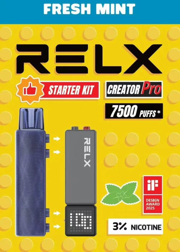 RELX 悅刻 Creator積木 7000口拋棄式電子煙套裝｜日常娛樂隨身攜帶｜積木系列創意設計搭配綿密霧感展現細膩口感層次體驗
